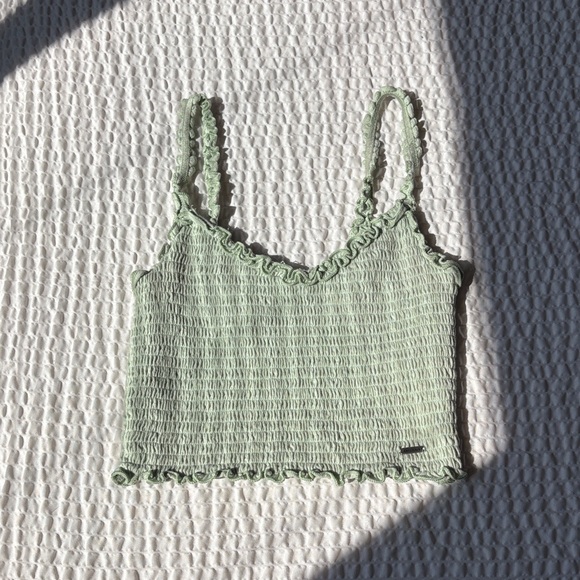Hollister Light Green Ruffled Camisole - Picture 1 of 4